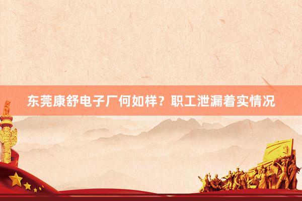东莞康舒电子厂何如样？职工泄漏着实情况